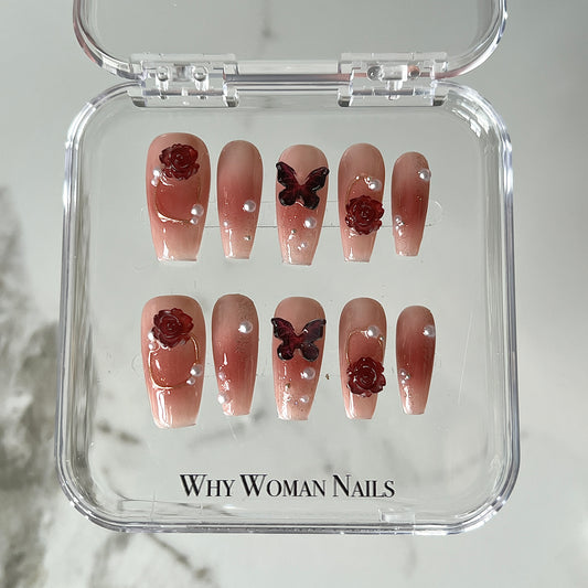 ROSE WHISPER | press on nails